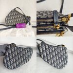 Dior Saddle Crossbody Bag Blue with Canvas/Leather and Gold Hardware #OOCY-3 - Image 2