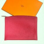 Hermes Bazar MM Clutch Rouge Genat with Togo Leather #OOCR-2