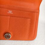 Hermes Dogon Duo Wallet Orange with Togo Leather and Palladium Hardware #OOKL-2 - Image 18