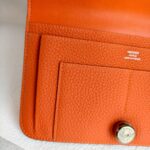 Hermes Dogon Duo Wallet Orange with Togo Leather and Palladium Hardware #OOKL-2 - Image 17