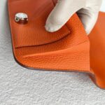 Hermes Dogon Duo Wallet Orange with Togo Leather and Palladium Hardware #OOKL-2 - Image 9