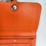 Hermes Dogon Duo Wallet Orange with Togo Leather and Palladium Hardware #OOKL-2 - Image 16