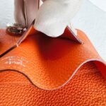 Hermes Dogon Duo Wallet Orange with Togo Leather and Palladium Hardware #OOKL-2 - Image 20