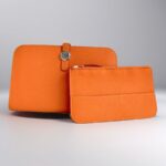 Hermes Dogon Duo Wallet Orange with Togo Leather and Palladium Hardware #OOKL-2