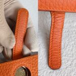 Hermes Dogon Duo Wallet Orange with Togo Leather and Palladium Hardware #OOKL-2 - Image 12