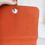 Hermes Dogon Duo Wallet Orange with Togo Leather and Palladium Hardware #OOKL-2 - Image 4