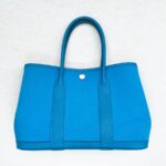 Hermes Garden Party 30 cm Blue Zanzibar with Toile Officer/Negonda Leather #OOKL-1