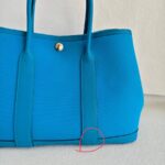 Hermes Garden Party 30 cm Blue Zanzibar with Toile Officer/Negonda Leather #OOKL-1 - Image 6