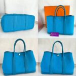 Hermes Garden Party 30 cm Blue Zanzibar with Toile Officer/Negonda Leather #OOKL-1 - Image 2