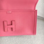 Hermes Jige Clutch Pink Rose with Epsom Leather #OOCR-3 - Image 5