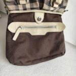 Burberry Hobo Bag Light Cream/Grey with Coated Canvas/Calfskin and Silver Hardware #OORO-10 - Image 25