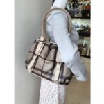 Burberry Hobo Bag Light Cream/Grey with Coated Canvas/Calfskin and Silver Hardware #OORO-10 - Image 31