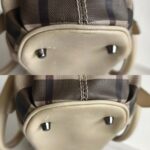 Burberry Hobo Bag Light Cream/Grey with Coated Canvas/Calfskin and Silver Hardware #OORO-10 - Image 14