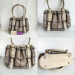 Burberry Hobo Bag Light Cream/Grey with Coated Canvas/Calfskin and Silver Hardware #OORO-10 - Image 2