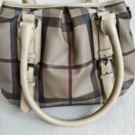 Burberry Hobo Bag Light Cream/Grey with Coated Canvas/Calfskin and Silver Hardware #OORO-10 - Image 20