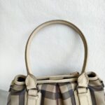 Burberry Hobo Bag Light Cream/Grey with Coated Canvas/Calfskin and Silver Hardware #OORO-10 - Image 19