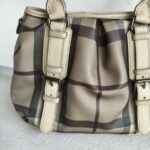 Burberry Hobo Bag Light Cream/Grey with Coated Canvas/Calfskin and Silver Hardware #OORO-10 - Image 5