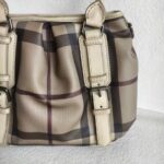 Burberry Hobo Bag Light Cream/Grey with Coated Canvas/Calfskin and Silver Hardware #OORO-10 - Image 6