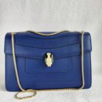 Bvlgari Serpenti Forever Flap Blue with Calf Leather and Gold Hardware #OORO-3