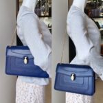 Bvlgari Serpenti Forever Flap Blue with Calf Leather and Gold Hardware #OORO-3 - Image 32