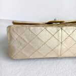 Chanel 2.55 Large Double Flap Light Gold with Aged Calfskin and Ruthenium Hardware #ORUY-4 - Image 13