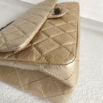 Chanel 2.55 Large Double Flap Light Gold with Aged Calfskin and Ruthenium Hardware #ORUY-4 - Image 15