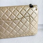 Chanel 2.55 Large Double Flap Light Gold with Aged Calfskin and Ruthenium Hardware #ORUY-4 - Image 6