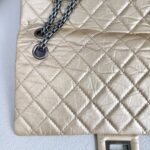 Chanel 2.55 Large Double Flap Light Gold with Aged Calfskin and Ruthenium Hardware #ORUY-4 - Image 11