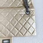 Chanel 2.55 Large Double Flap Light Gold with Aged Calfskin and Ruthenium Hardware #ORUY-4 - Image 12