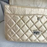 Chanel 2.55 Large Double Flap Light Gold with Aged Calfskin and Ruthenium Hardware #ORUY-4 - Image 3