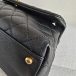 Chanel Coco Handle Medium Black/Maroon with Grained Calfskin/Lizard Skin Handle and Rustic Gold Hardware #OREE-1 - Image 14