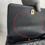 Chanel Coco Handle Medium Black/Maroon with Grained Calfskin/Lizard Skin Handle and Rustic Gold Hardware #OREE-1 - Image 24