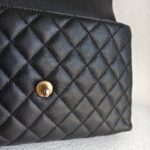 Chanel Coco Handle Medium Black/Maroon with Grained Calfskin/Lizard Skin Handle and Rustic Gold Hardware #OREE-1 - Image 4