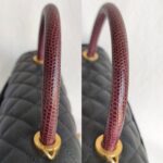 Chanel Coco Handle Medium Black/Maroon with Grained Calfskin/Lizard Skin Handle and Rustic Gold Hardware #OREE-1 - Image 19