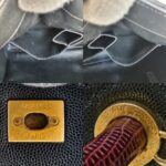 Chanel Coco Handle Medium Black/Maroon with Grained Calfskin/Lizard Skin Handle and Rustic Gold Hardware #OREE-1 - Image 22
