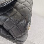 Chanel Coco Handle Medium Black/Maroon with Grained Calfskin/Lizard Skin Handle and Rustic Gold Hardware #OREE-1 - Image 13