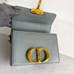 Dior Montaigne Bag Grey with Box Calf Leather and Gold Hardware #OORO-1 - Image 3