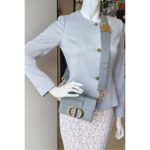 Dior Montaigne Bag Grey with Box Calf Leather and Gold Hardware #OORO-1 - Image 29