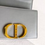 Dior Montaigne Bag Grey with Box Calf Leather and Gold Hardware #OORO-1 - Image 5