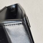 Off White Mini Jitney Crossbody/Waist Pouch/Clutch Black with Box Leather and Silver Hardware #ORUC-2 - Image 14