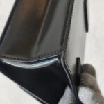 Off White Mini Jitney Crossbody/Waist Pouch/Clutch Black with Box Leather and Silver Hardware #ORUC-2 - Image 13