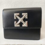 Off White Mini Jitney Crossbody/Waist Pouch/Clutch Black with Box Leather and Silver Hardware #ORUC-2 - Image 3