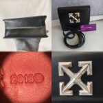 Off White Mini Jitney Crossbody/Waist Pouch/Clutch Black with Box Leather and Silver Hardware #ORUC-2 - Image 2