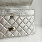 Chanel 2.55 Large Double Flap Light Gold with Aged Calfskin and Ruthenium Hardware #ORKS-12 - Image 4