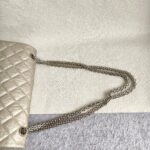 Chanel 2.55 Large Double Flap Light Gold with Aged Calfskin and Ruthenium Hardware #ORKS-12 - Image 19