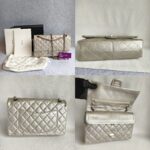 Chanel 2.55 Large Double Flap Light Gold with Aged Calfskin and Ruthenium Hardware #ORKS-12 - Image 2