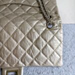 Chanel 2.55 Large Double Flap Light Gold with Aged Calfskin and Ruthenium Hardware #ORKS-12 - Image 12