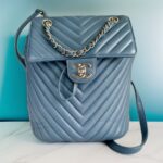 Chanel Backpack Blue with Lambskin and Silver Hardware #ORKS-11