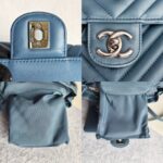 Chanel Backpack Blue with Lambskin and Silver Hardware #ORKS-11 - Image 25
