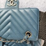 Chanel Backpack Blue with Lambskin and Silver Hardware #ORKS-11 - Image 8